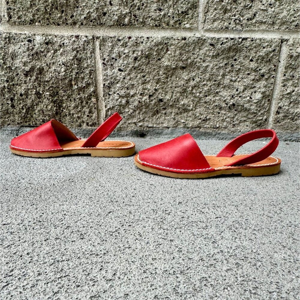 CALAXINI Classic Avarca Shoes Womens 36 6 Red Spanish Sandals Slingback Slides - Picture 5 of 7